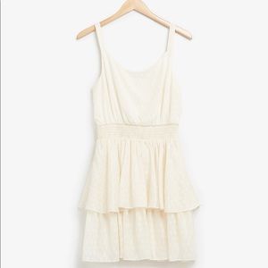 Express Textured Metallic Tiered Ruffle Dress